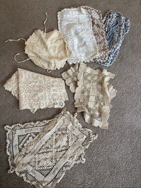 Vintage- matching and mismatch doily’s- includes 12